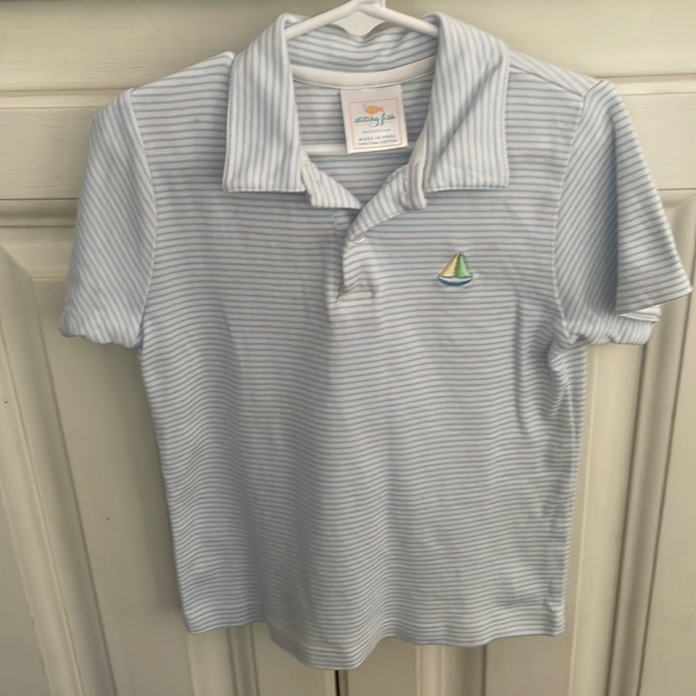 Stitchy Fish sailboat polo shirt